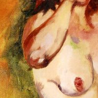 An elbow and a breast